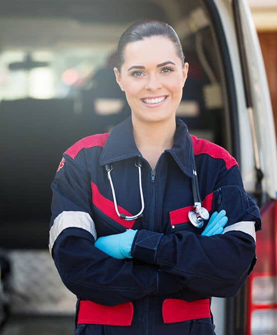 ambulance worker prepared for non-licensed healthcare screening